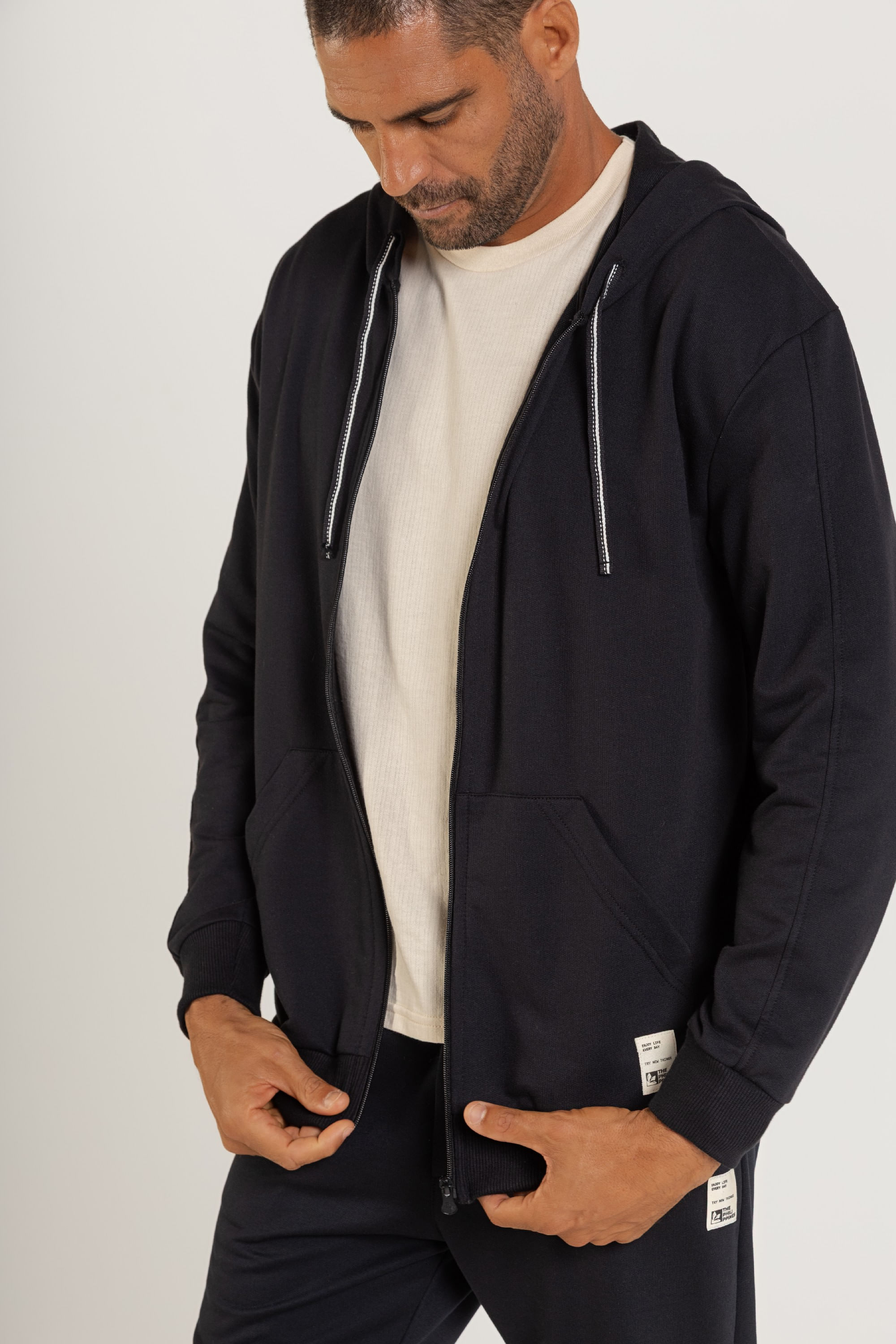 Jaqueta Básica Masculina em Moletom sem Felpa (Preto) The Philippines - Imagem 2